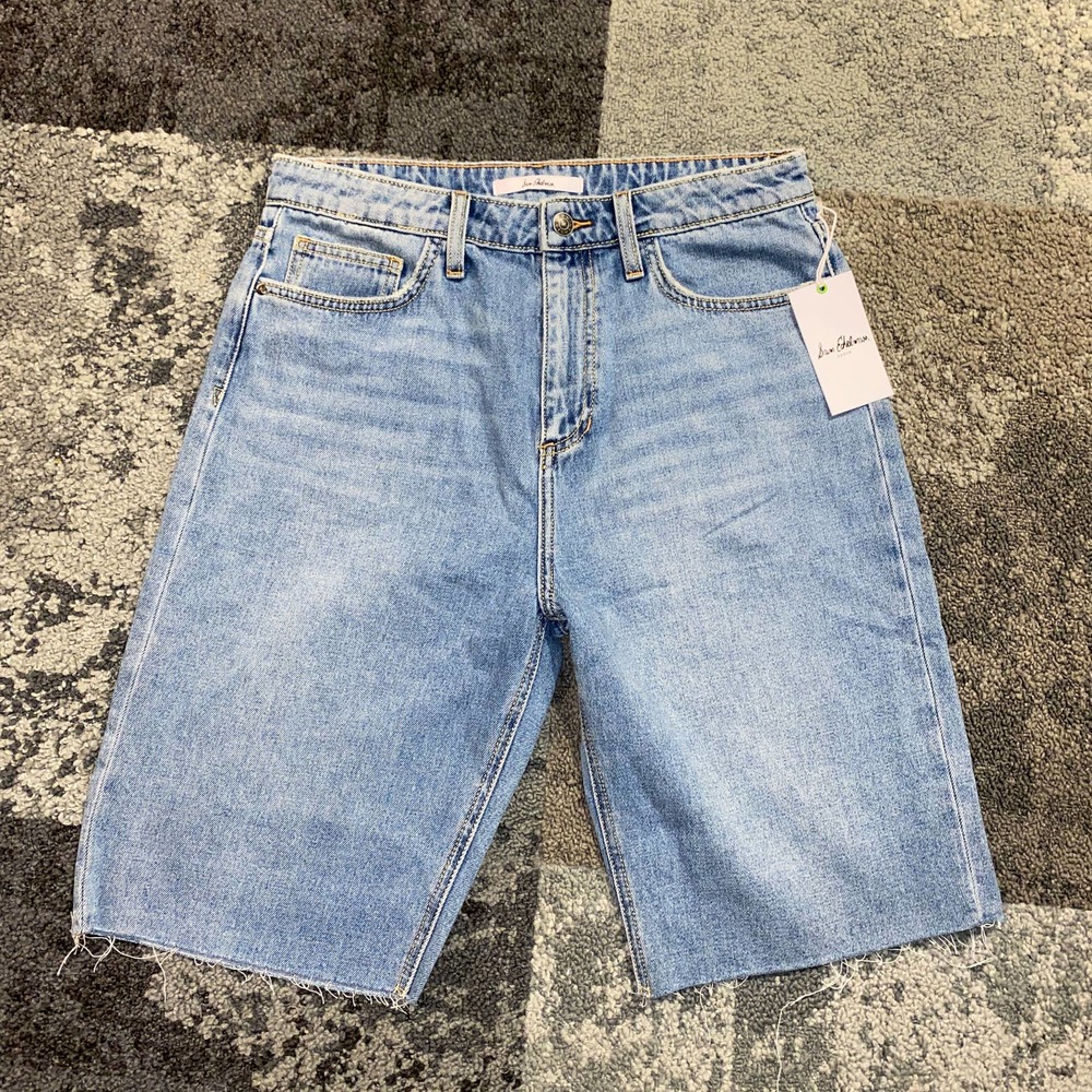 Sam Edelman The Stiletto Bermuda High Rise 11" Denim Shorts NEW Size 12